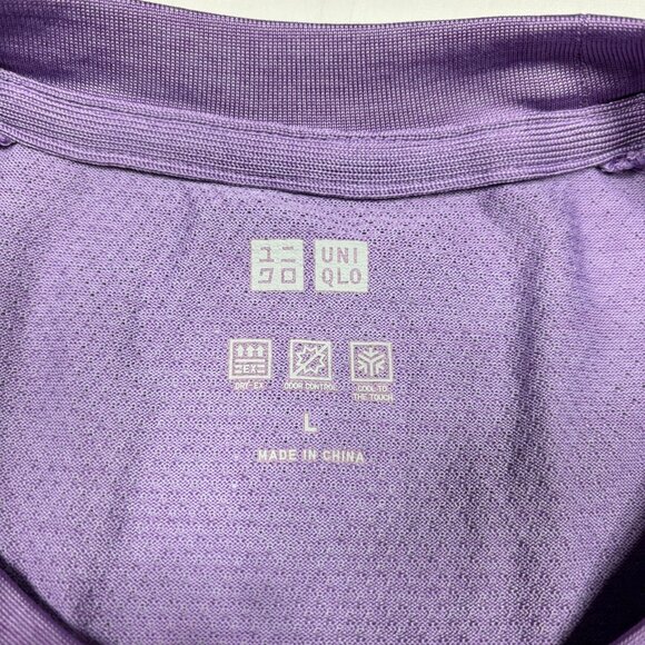 Uniqlo Dry-Ex Ordor Control Cool to The Touch Purple Performance T-Shirt Mens L - Picture 3 of 11